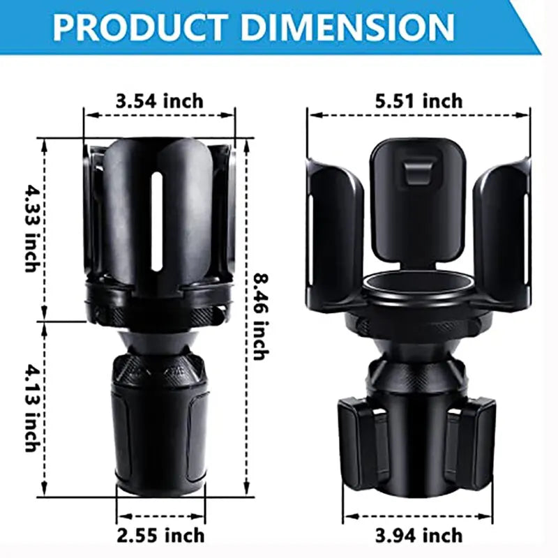 All Purpose Cup Holder Expander for Car Organizer Adapters Holders Universal Compatible with 2.56" to 5.51"